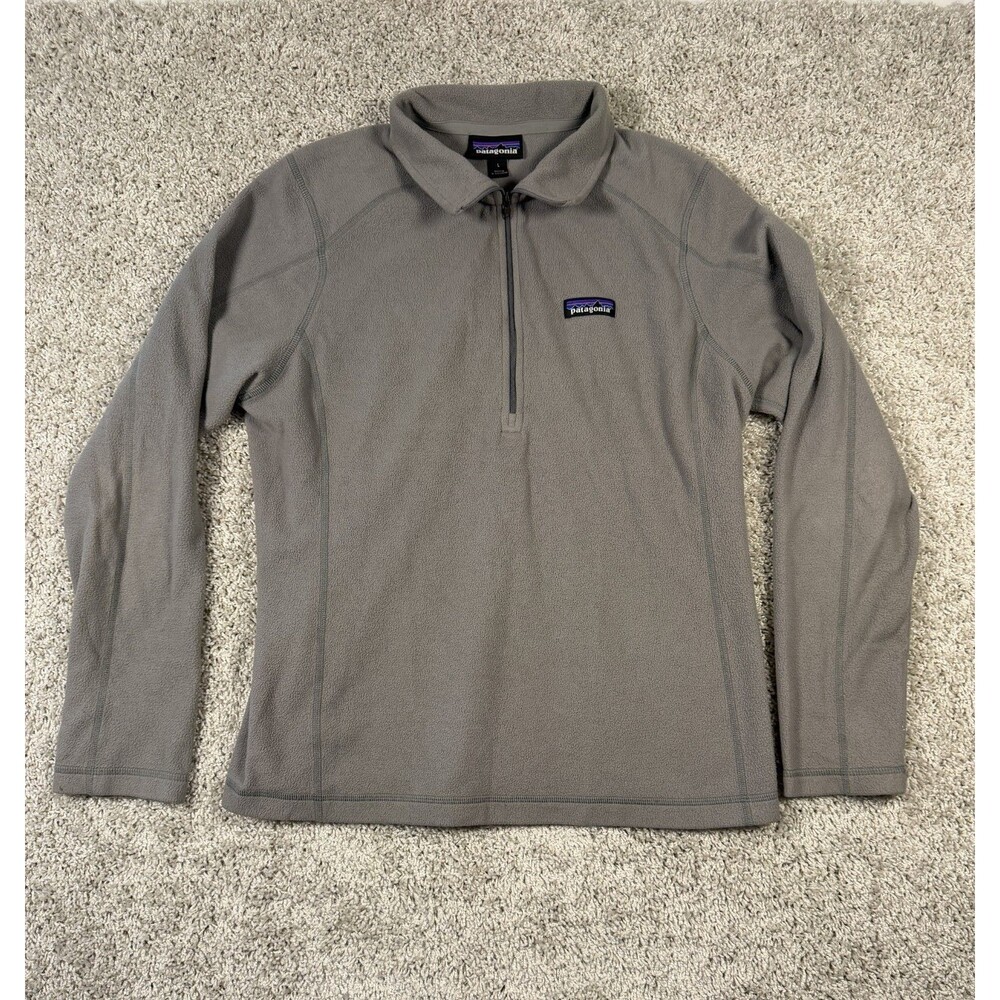 Patagonia Gray 1/3 Zip Fleece Pullover size L vintage